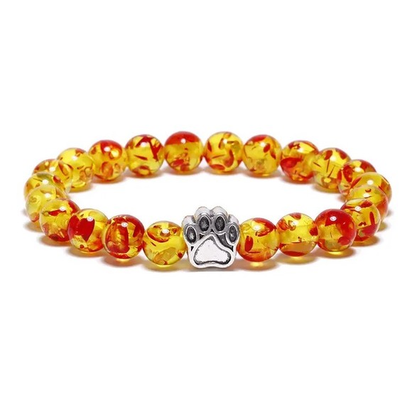 Pawprint Beaded Stretchy Bracelet - Picture 1 of 1